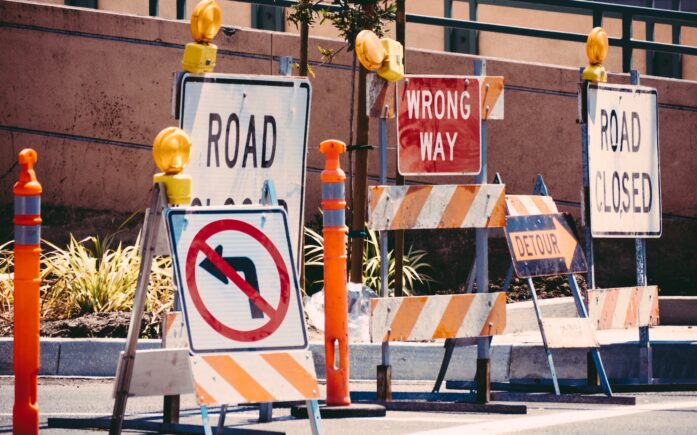 Road construction signs