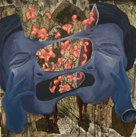 Painting titled The Brains You Spill by Bean Foster