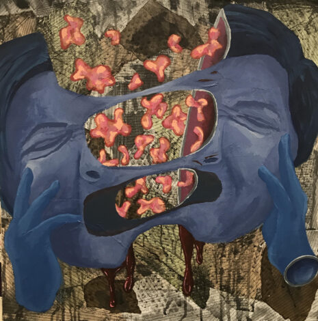 Painting titled The Brains You Spill by Bean Foster
