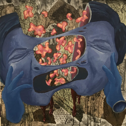 Painting titled The Brains You Spill by Bean Foster