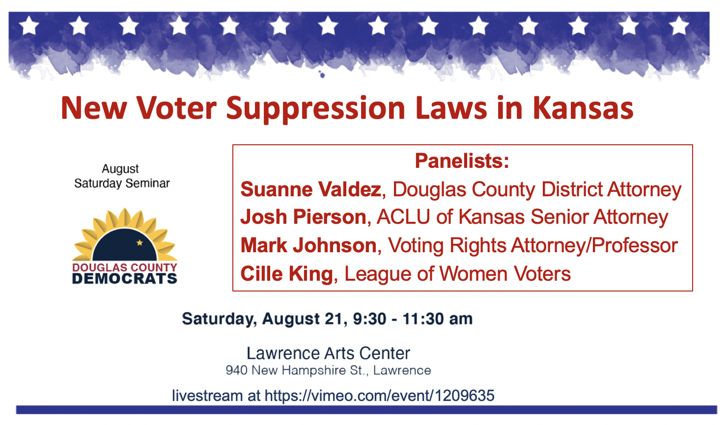 Douglas County DA, election experts to discuss new Kansas voting laws