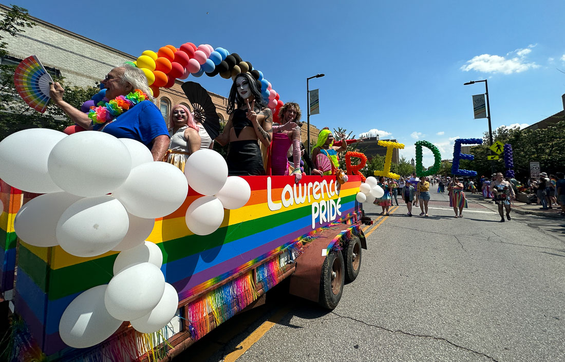 Community members show their colors at Lawrence PRIDE parade and block