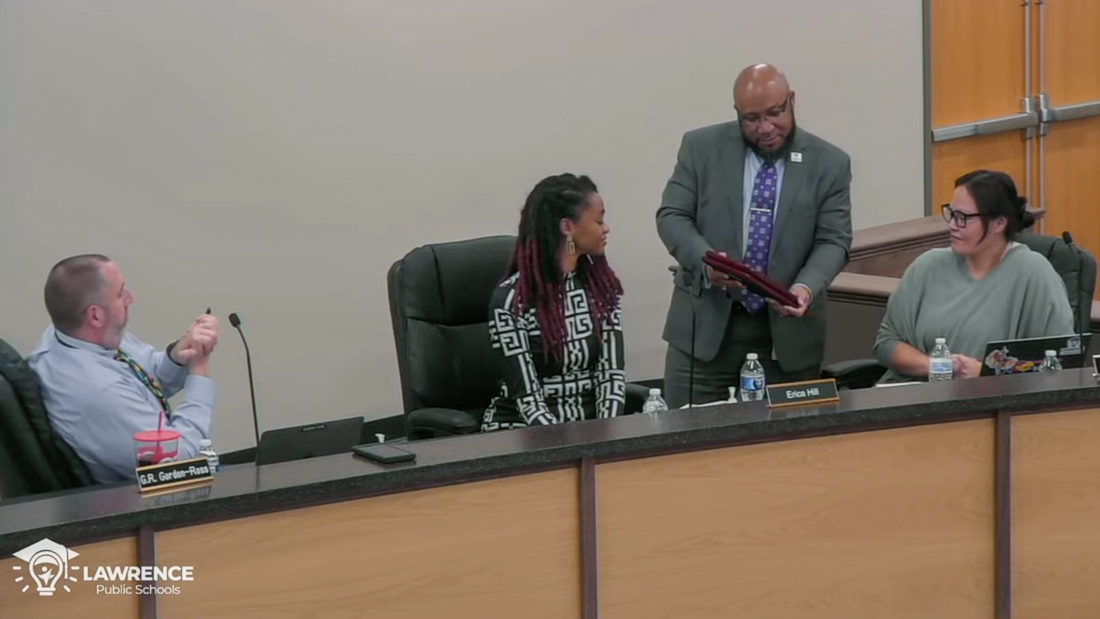 Lawrence school board says goodbye to two members as their terms end ...