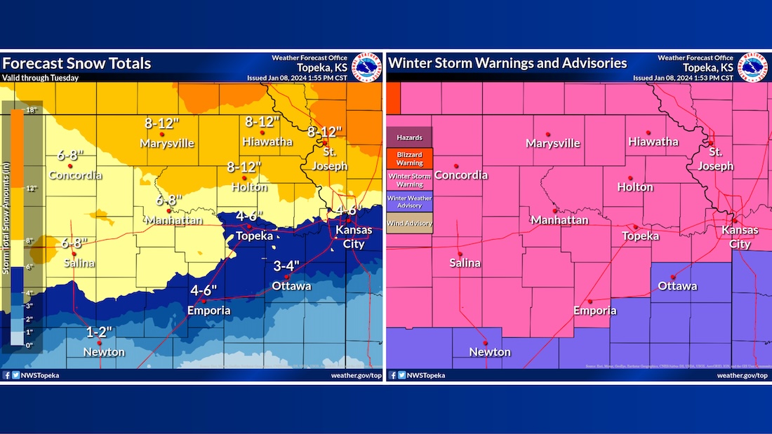 Snow to be followed by bitter cold temperatures; Lawrence upgraded to