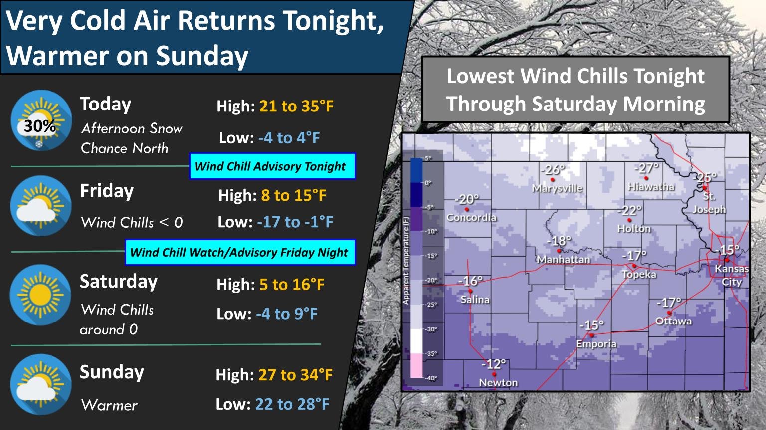 Dangerously cold wind chills return to Lawrence Thursday night ...