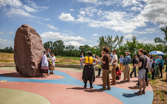 Community can reflect on Sacred Red Rock, returned to the Kaw Nation, during storytelling circle