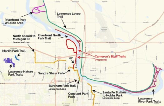 Lawrence groups to hold public meeting about plans for Cameron’s Bluff trail system
