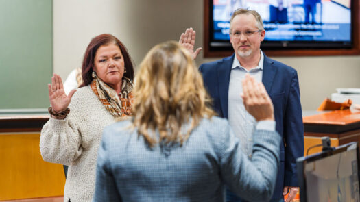 Lawrence City Commissioners Courtney, Polian sworn in, ask to revisit rec center fees