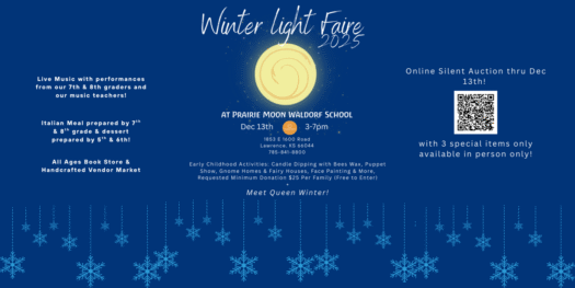 Prairie Moon Waldorf School’s Winter Light Faire to return (Sponsored post)