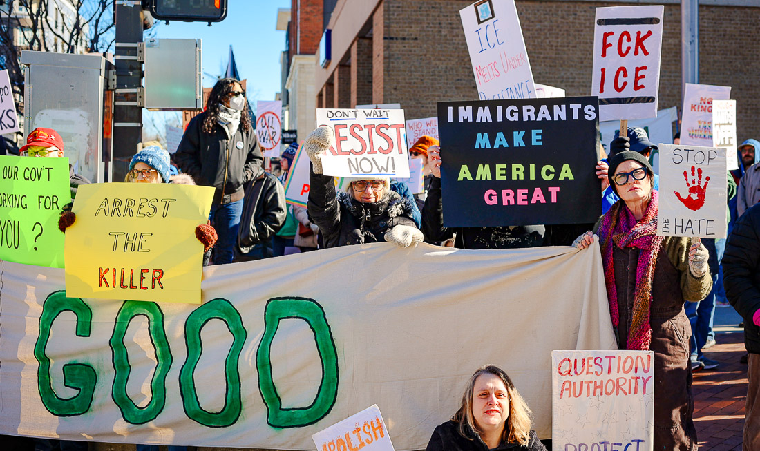 Lawrence protesters speak out against fatal ICE shooting, immigration policy