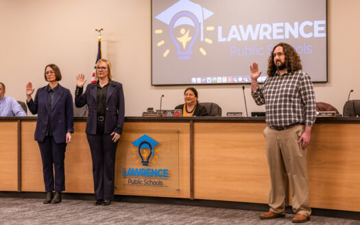New and reelected Lawrence school board members sworn in