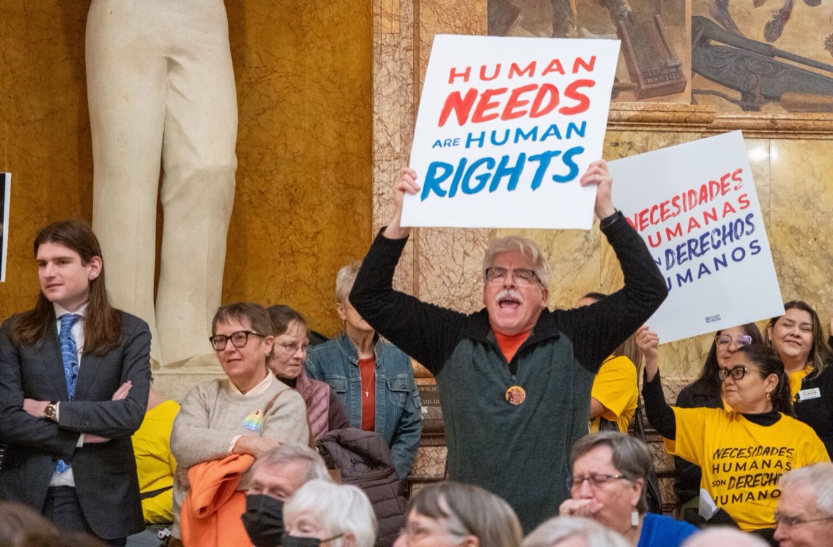 ‘America is showing its dark underbelly’: Protesters condemn ICE in rally at Kansas Statehouse