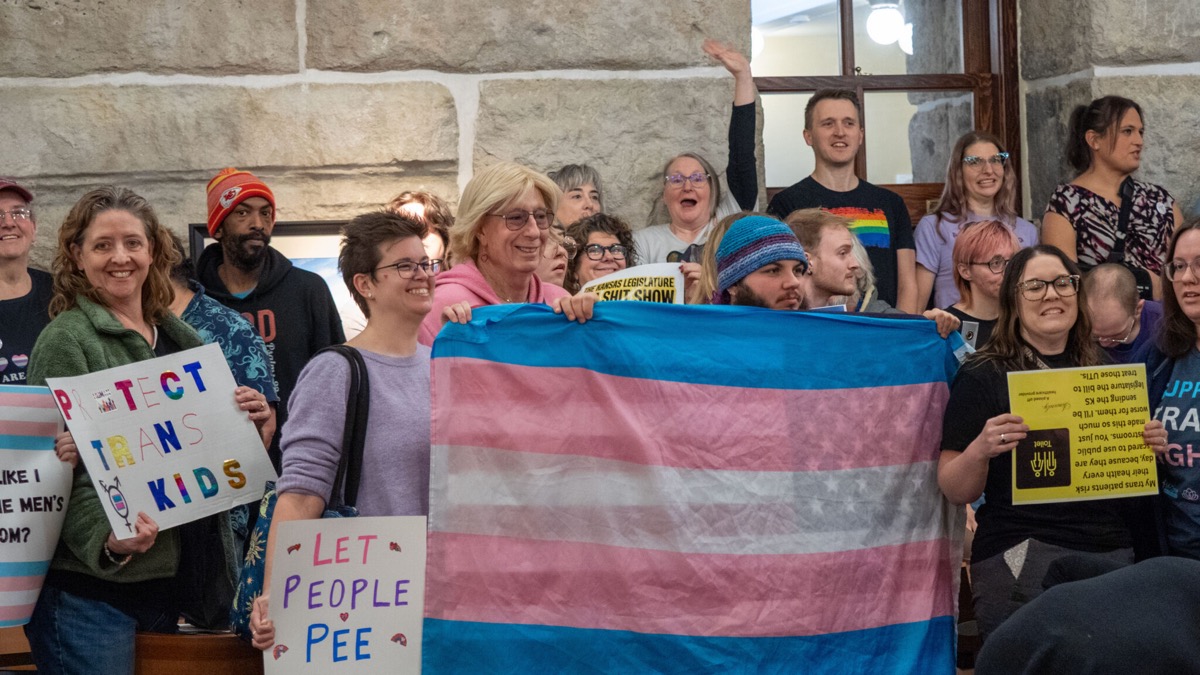 Trans men file lawsuit over Kansas law that restricts bathroom use and invalidates driver’s licenses