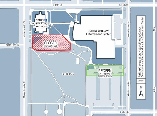 Douglas County Courthouse parking lot to close for expansion project