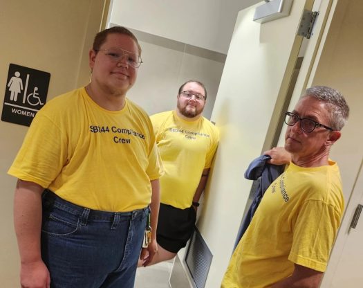 Transgender men in Kansas ‘compliance crew’ use women’s bathrooms to protest state law