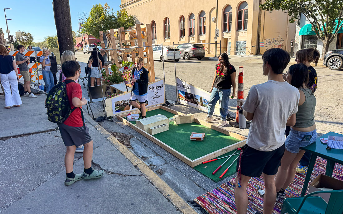Park(ing) Day in downtown Lawrence to celebrate the farmers market, reconsider use of public spaces